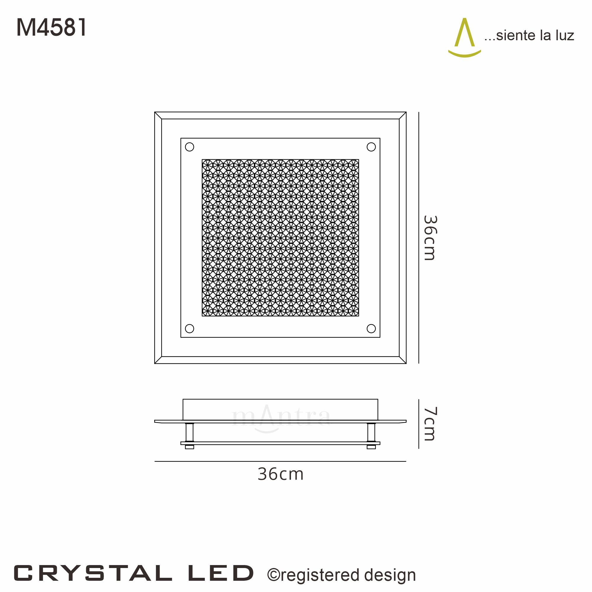 M4581  Crystal Flush Light 18W LED